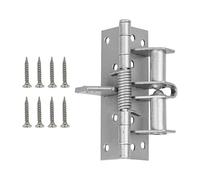 JoyousMall Charnières de porte à fermeture automatique de 10,2 cm avec positionnement à 90 degrés, fermeture automatique à ressort pour usage résidentiel commercial, métal, argent