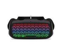 JoyousMall Clavier contrôleur sans fil RVB pour PS5/PS5 Pro, pavé de chat BT3.0 avec batterie 500 mAh, haut-parleur intégré et prise jack 3,5 mm, accessoire de frappe de jeu compact, noir