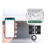 JoyousMall Contrôleur d'ouverture de porte de garage intelligent pour Tuya pour Smart Life, double mode WiFi, commande vocale compatible avec Alexa Siri, 2,4 GHz, blanc