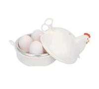 JoyousMall Cuiseur vapeur pour micro-ondes avec réservoir d'eau pour œufs durs à la coque, chaudière en plastique sans BPA pour petit déjeuner, salade, boulettes, blanc