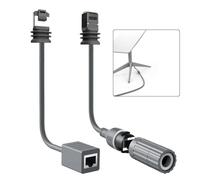 JoyousMall for starlink Adaptateur Ethernet rectangulaire pour antenne parabolique Gen 3, câble de rechange étanche IP68 avec mise à la terre, haute vitesse 1200 Mbps pour routeur et appareils, gris