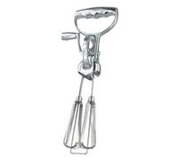 JoyousMall Fouet à main rotatif en acier inoxydable, batteur à œufs semi-automatique avec double tête circulaire, poignée en ABS, outil de cuisine pour mélanger les œufs, la crème et la pâte à la