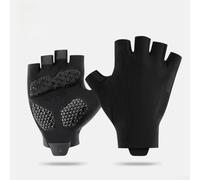 JoyousMall Gants de cyclisme demi-doigts avec coussinet en gel imprimé 3D absorbant les chocs VTT route vélo protection des mains Noir L (M)