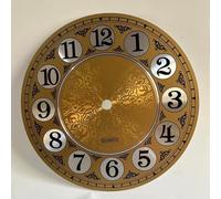 JoyousMall Horloge murale vintage en aluminium, 180 mm, insert d'horloge en métal doré avec chiffres arabes, profil plat pour réparation ou mise à niveau d'horloge à quartz