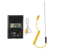 JoyousMall K-Type Thermomètre numérique TM-902C avec sonde de 30 cm, écran LCD -50 à 1300 °C, capteur en acier inoxydable pour gaz liquide semi-solide, noir