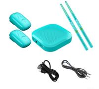 JoyousMall Kit de batterie électrique compact Air 3D avec détecteur de mouvement numérique pour enfants, utilisation silencieuse à la maison, design noir (B-bleu)