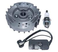 JoyousMall Kit de bobine d'allumage avec volant d'inertie pour tronçonneuse 4500 5200 5800 compatible avec pièces de moteur chinoises 45cc 52cc 58cc métal et plastique