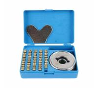 JoyousMall Kit de roue d'impression de gaufrage pour machine à sceller continue FR-900, 104 caractères en cuivre et roue en fer, 50 mm de diamètre avec étui portable