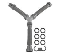 JoyousMall Kit de vidange double d'évier réglable avec 3 siphons P, tuyau en plastique flexible de 20 à 80 cm pour cuisine et salle de bain, ensemble de plomberie gris étanche