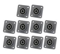 JoyousMall Lot de 10 connecteurs Speakon femelle à 4 pôles en alliage de zinc avec verrou tournant pour console de mixage de haut-parleur, noir