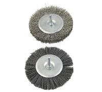 JoyousMall Lot de 2 brosses électriques pour joints de pavés, brosse de retrait pour le nettoyage des allées, outil de retrait de mousse de 100 mm pour dalles de terrasse, métal et plastique
