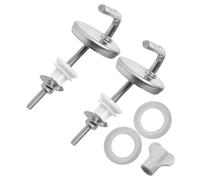 JoyousMall Lot de 2 charnières de siège de toilette en acier inoxydable, charnières à fermeture silencieuse, pièces de rechange avec accessoires de montage