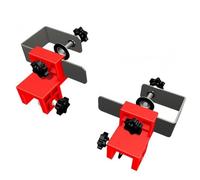 JoyousMall Lot de 2 clips de montage réglables pour panneau de tiroir, pinces de positionnement sans poignée pour un alignement sûr, métal rouge argenté