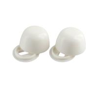 JoyousMall Lot de 2 paires de cache-boulons de toilettes en plastique antirouille pour salle de bain - Blanc