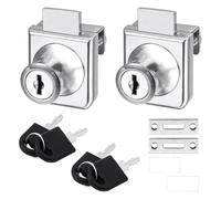JoyousMall Lot de 2 verrous de porte en verre simples pour vitrine