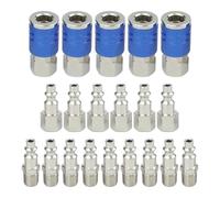 JoyousMall Lot de 20 raccords rapides 1/4 NPT pour tuyau d'air robuste avec 5 connecteurs femelles et 15 connecteurs mâles pour outils haute pression