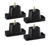 JoyousMall Lot de 4 coussinets isolateurs de vibrations en caoutchouc pour climatiseur, supports de montage anti-vibrations robustes jusqu'à 362,9 kg, pieds de réduction du bruit pour unités AC, noir