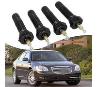 JoyousMall Lot de 4 tiges de valve TPMS en caoutchouc pour GMC, Cadillac, Chevrolet, Buick, Hyundai, Ford, Jeep, Mazda, et pour véhicules Dodge (ABS, noir, clipsable)