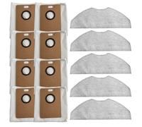 JoyousMall Lot de 5 serpillères et 8 sacs à poussière pour aspirateur robot Tapo RV30 MAX Plus et RV20 MAX Plus, chiffons de nettoyage en microfibre avec sacs anti-obstruction