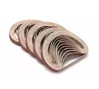 JoyousMall Lot de 50 bandes abrasives en oxyde d'aluminium pour ponceuse à bande, grain 40-120, 330 x 10 mm, assortiment pour polissage du bois et du métal