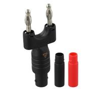 JoyousMall Multimètre numérique Oscilloscope Accessoire : BNC femelle vers double banane adaptateur prise pour tests en laboratoire, débogage de circuit et utilisation éducative - Noir/rouge