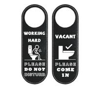 JoyousMall Panneau de suspension de porte « Do Not Disturb Please Come In » en polyuréthane, indicateur réversible pour salle de bain, toilettes, décoration noire moderne avec trou de 6 cm