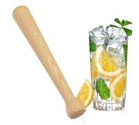 JoyousMall Pilon à cocktail en bois de hêtre avec tête pour écraser la glace et le citron, outil de brassage ergonomique pour la maison, le barman, les cafés et les barres de thé au lait, 25 cm