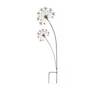 JoyousMall Piquets de jardin rustiques en forme de pissenlit, art décoratif en métal avec finition pré-rouillée pour parterres de fleurs, terrasses et balcons, décoration de pelouse extérieure de 30 à