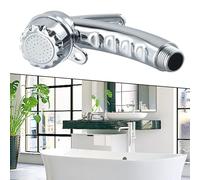 JoyousMall Pommeau de douche chromé 1/2" avec bouton marche/arrêt, levier de contrôle de 14,5 cm pour bateau, camping, camping-car, caravane, œil de rétention automatique du débit