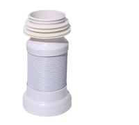 JoyousMall Raccord flexible en PVC blanc pour cuvette de WC extensible 250 mm-500 mm, connexion solide et fiable pour tuyau de sol