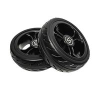 JoyousMall Roue de 12,7 cm pour chariot de scooter électrique, pneu sans air de 5 x 1,5 5 x 2 avec axe de 8 mm, remplacement en alliage d'aluminium de caoutchouc anti-crevaison, noir