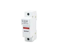 JoyousMall RT18-63X 1P 63A Base porte-fusible sur rail DIN avec indicateur LED pour fusibles cylindriques 14 x 51 mm, siège de sécurité ignifuge 500 V avec bornes en cuivre
