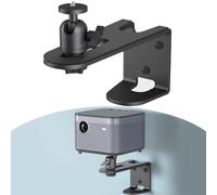 JoyousMall Support mural réglable pour projecteur avec vis de 6,35 mm, support de plafond en alliage d'aluminium pour home cinéma bureau, pivot à double axe, noir (35 cm)