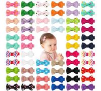 JOYOYO Lot de 60 pinces à cheveux entièrement doublées pour bébé fille - 4,1 cm - Pinces crocodiles pour filles et nourrissons (30 couleurs par paires)