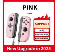 Joypads De Commutation Sans Fil, Contrôleur De Joy Pad De Commutation Compatible Avec Switch/Oled/Lite, Blocs De Joie Pour Prise En Charge De La Bague De Réglage Nfc--Rose