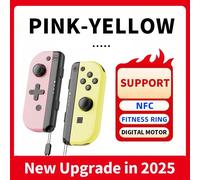 Joypads De Commutation Sans Fil, Contrôleur De Joy Pad De Commutation Compatible Avec Switch/Oled/Lite, Blocs De Joie Pour Prise En Charge De La Bague De Réglage Nfc--Rose-Yellow
