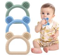 JoyPlus Anneau Dentition Bebe, Silicone Jouet Dentition Bébé 3-12 Mois, Anneaux de Dentition Refrigerant 6 Mois, Jouet Dentition Apaiser Les Gencives pour Bébé, Cadeau pour 3 12 24 Mois Bebe