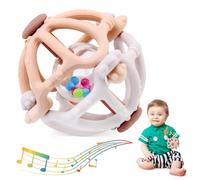 JoyPlus Hochet Bebe 0 3 6 Mois, Jouet Eveil Bebe Dentition Pour Bébés, Jouet Anneau Dentition Bebe,Silicone Balle Sensorielle Bebe Eveil,Hochet Bebe Cadeau Naissance 0-18 Mois