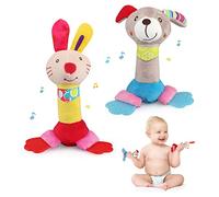 JoyPlus Hochet Bébé Jouet, Jouets D'éveil Bebe 0 3 6 12 Mois, Jouet de Peluche Hochets, Montessori Sensoriels Jouet Eveil Bebe, Jouets Doux de Bébé de Hochets, Cadeau pour Garçon Fille