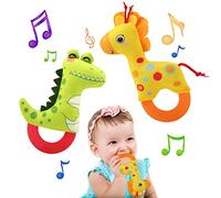 JoyPlus Jouets D'éveil Bebe 0 3 6 12 Mois, Hochet Bébé Jouet, Jouet Hochet Doux Sensoriel pour Bébé, Jouet de Peluche Hochets, Montessori Sensoriels Jouet Eveil Bebe, Cadeau Nouveau né Garçon Fille