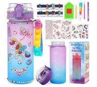 JoyPlus Licorne Bricolage Gourde Fille DIY Gourde Isotherme Bouteille Kit de Loisir Créatif Enfant Jeux Créatif Fille 6 7 8 9 10 Ans, Décore ta Propre Bouteille D'Eau pour Les Filles 4 6 8 10 12 Ans