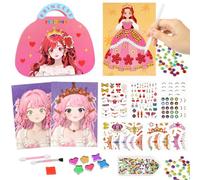 JoyPlus Peinture Enfant 6 Ans, Kit de Peinture Créative pour Enfants, Autocollant de Maquillage Princesse Diamant pour Enfants Jouet de Peinture Bricolage, Cadeau Fille 4 8 10 12 Ans