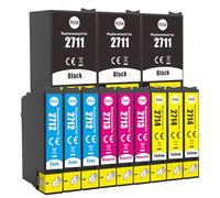 JoyPrinting 27XL Multipack Lot de 12 cartouches d'encre compatibles avec Epson 27 XL Workforce WF-3620 WF-3640 WF-7110 WF-7210 WF-7610 WF-7620 WF-7710 WF-7715 WF-7720