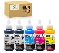 JoyPrinting 664 Encre Recharge Compatible pour Epson T664 Bouteille d'encre Multipack pour Epson ET-2500 ET-2550 ET-2600 ET-2650 ET-4500 ET-14000 L100 L110 L120 L130 L132 L200 L210 L220 L1300