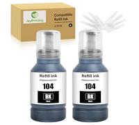 JoyPrinting E104 Lot de Cartouches d'encre Noire compatibles avec E104 pour Ecotank ET-1810 ET-2710 ET-2711 ET-2712 ET-2714 ET-2715 ET-2720 ET-2721 ET-2726 ET-2810, 2 x 140 ML