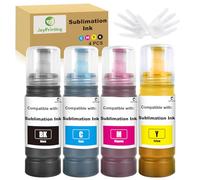 JoyPrinting Encre de sublimation compatible avec Epson Ecotank ET-1810 ET-2710 ET-2711 ET-2712 ET-2714 ET-2715 ET-2720 ET-2721 ET-2726 ET-2810 ET-2811 4x 700 ml noir, cyan, magenta. ta, encre de