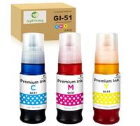 JoyPrinting GI-51 GI51 Lot de bouteilles d'encre compatibles avec Canon Pixma GI51 GI-51 pour Canon PIXMA G1520 G1530 G2520 G2560 G2570 G3520 G3560 G3570 G3571 G3572 G4555 70 (C). M/Y, lot de 3)