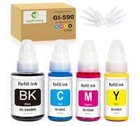JoyPrinting GI-590 Bouteilles d'encre (135 ml/70 ml) de remplacement pour Canon G1500/G1501/G1510/G2500/G2501/G2510/G3500/G3501/G3510/G4500/G4510/G4511(BK/C/M/Y, Lot de 4