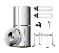 Joypur 8,5 L Système de filtration d'eau par gravité avec fenêtre de visualisation en forme de goutte Filtre à eau par gravité avec certification EU 98/37/EC, NSF/ANSI 42&372, 2 cartouches céramiques