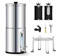 Joypur 8,5 L Système de filtration d'eau par gravité avec indicateur de niveau d'eau - Filtre à eau par gravité potable, Argenté